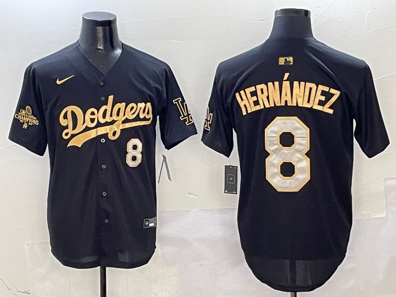Men Los Angeles Dodgers #8 Hernandez Black Gold Game Nike 2025 MLB Jersey style 5->los angeles dodgers->MLB Jersey